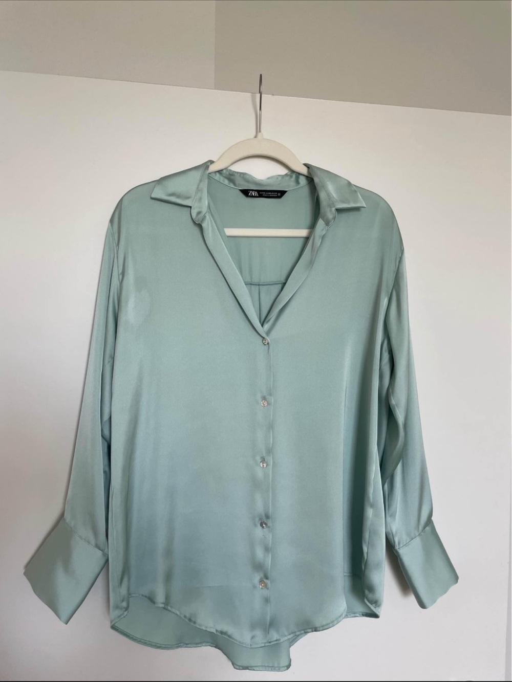 Zara Satin Button-Up Blouse